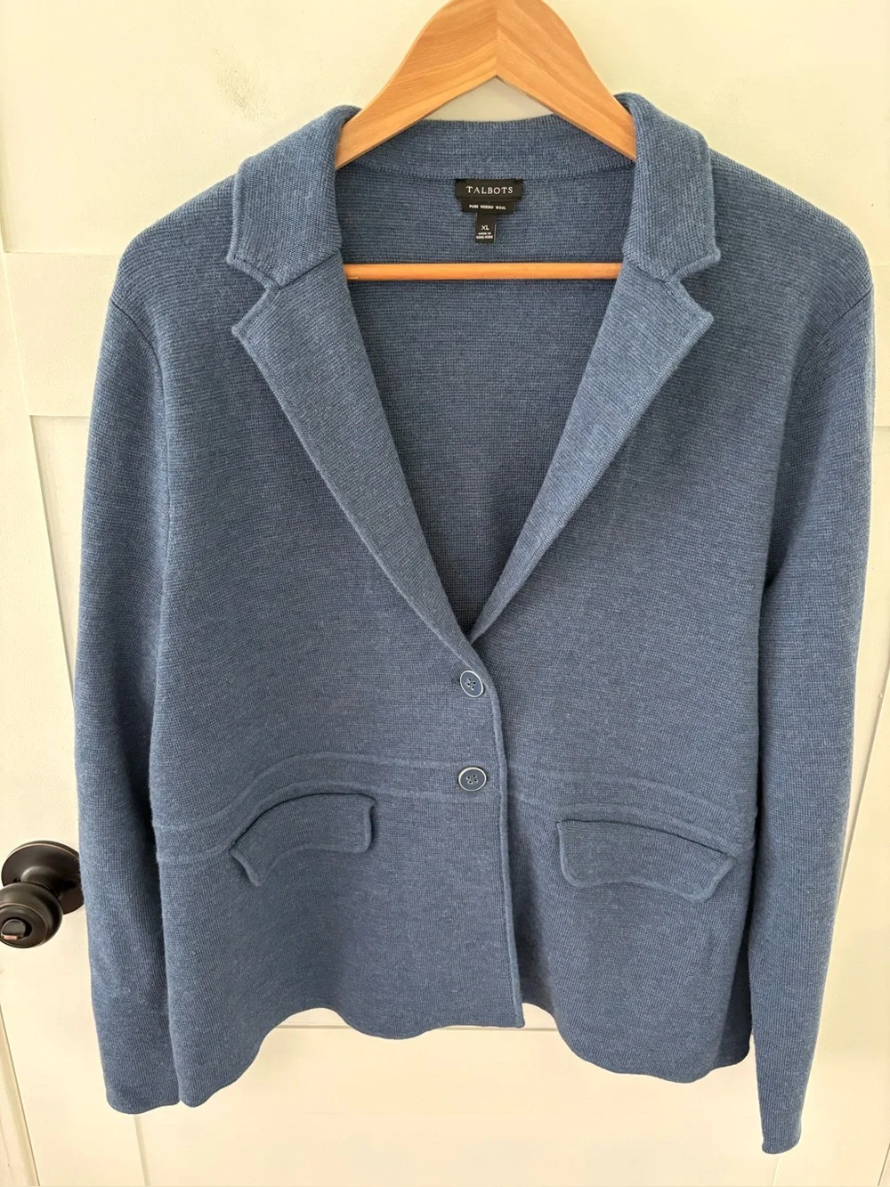Talbots 100% Merino Wool Sweater Blazer Jacket. Size XL.